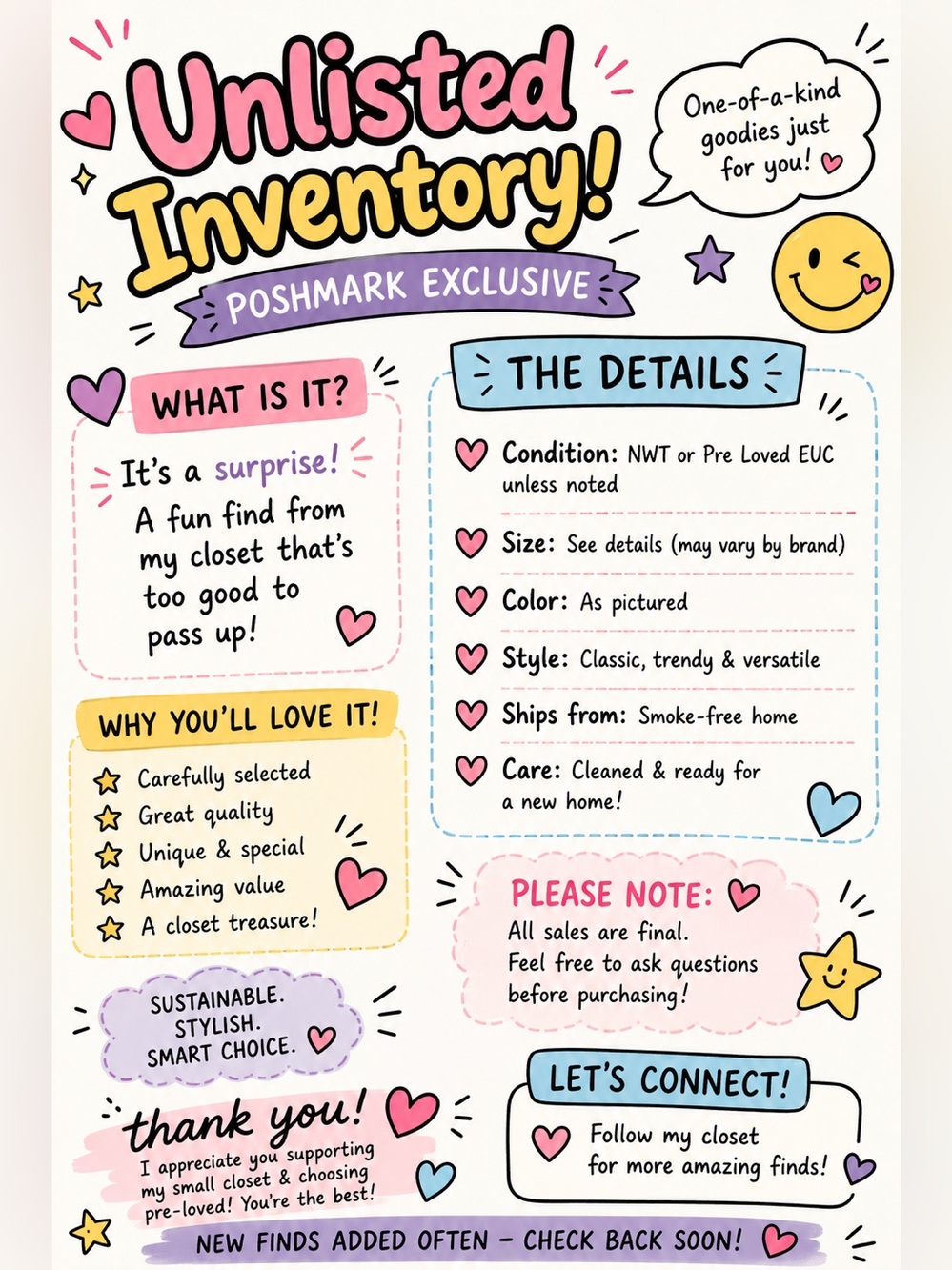 🤩 Unlisted Inventory-Congrats on your gorgeous new item🤩